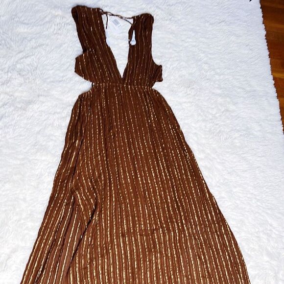 L*Space Rafael Cover-Up Dress Coffee/Gold NWT Size XL SWIM - Picture 3 of 11